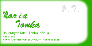 maria tomka business card