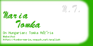 maria tomka business card